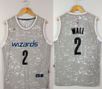 Washington Wizards -2 John Wall Grey City Light Stitched NBA Jersey