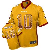 Nike Washington Redskins -10 Robert Griffin III Gold Men's Stitched NFL Elite Drift Fashion Jersey