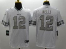 Nike Buffalo Bills -12 Jim Kelly White Stitched NFL Limited Platinum Jersey