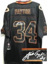 NEW Signed Elite Chicago Bears 34 Walter Payton Lights out Black