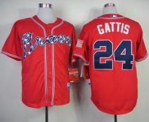 Atlanta Braves #24 Evan Gattis Red Cool Base Stitched MLB Jersey