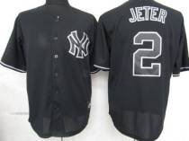 New York Yankees -2 Derek Jeter Black Fashion Stitched MLB Jersey