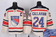 Autographed New York Rangers -24 Ryan Callahan Cream 2012 Winter Classic Stitched NHL Jersey