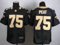 Nike New Orleans Saints -75 Andrus Peat Black Team Color Stitched NFL Elite Jersey