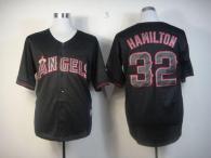 Los Angeles Angels of Anaheim -32 Josh Hamilton Black Fashion Stitched MLB Jersey