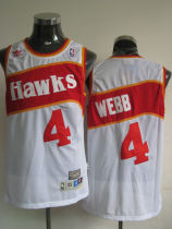 Atlanta Hawks -4 Spud Webb White Stitched Throwback NBA Jersey