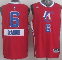 Los Angeles Clippers -6 DeAndre Jordan Red 2014-15 Christmas Day Stitched NBA Jersey