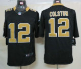 Nike Saints -12 Marques Colston Black Team Color Stitched NFL Limited Jersey