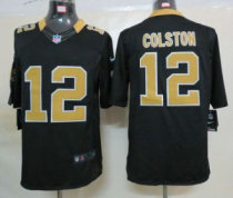 Nike Saints -12 Marques Colston Black Team Color Stitched NFL Limited Jersey
