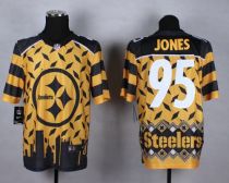 Nike Pittsburgh Steelers #95 Jarvis Jones Gold Men's Stitched NFL Elite Noble Fashion Jersey