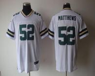 Nike Green Bay Packers #52 Clay Matthews White Men's Stitched NFL Elite Jersey