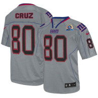 Nike New York Giants #80 Victor Cruz Lights Out Grey With Hall of Fame 50th Patch Men's Stitched NFL