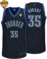 Oklahoma City Thunder -35 Kevin Durant Black Graystone Fashion With Finals Patch Stitched NBA Jersey