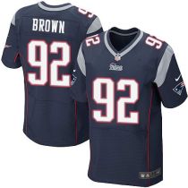 Nike New England Patriots -92 Malcom Brown Navy Blue Team Color Mens Stitched NFL Elite Jersey