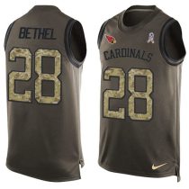Nike Cardinals -28 Justin Bethel Green Stitched NFL Limited Salute To Service Tank Top Jersey