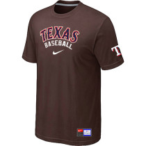 Texas Rangers Brown Nike Short Sleeve Practice T-Shirt