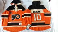 Philadelphia Flyers -10 Brayden Schenn Orange Sawyer Hooded Sweatshirt Stitched NHL Jersey