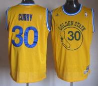 Golden State Warriors -30 Stephen Curry Gold New Throwback Stitched NBA Jersey
