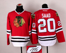 Autographed Chicago Blackhawks -20 Brandon Saad Red Stitched NHL Jersey