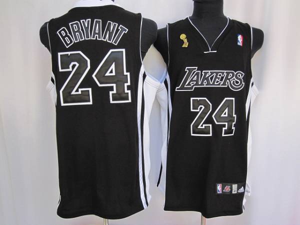 Los Angeles Lakers -24 Kobe Bryant Stitched Black Shadow Champion Patch NBA Jersey