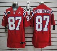 Nike New England Patriots -87 Rob Gronkowski Red Alternate With C Patch Super Bowl XLIX Mens Stitche
