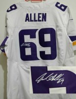 Nike Men's Minnesota Vikings #69 Jared Allen White Stitched NFL Elite Autographed Jersey