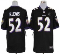Nike Ravens -52 Ray Lewis Black Alternate With Art Patch Stitched NFL Game Jersey