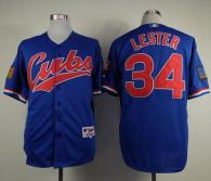 Chicago Cubs -34 Jon Lester Blue 1994 Turn Back The Clock Stitched MLB Jersey