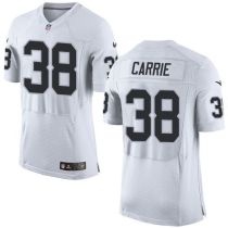 Nike Oakland Raiders #38 TJ Carrie White Men's Stitched NFL New Elite Jersey