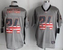 Nike Chicago Bears -34 Walter Payton Grey NFL Elite USA Flag Fashion Jersey