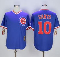 Chicago Cubs -10 Ron Santo Blue Cooperstown Stitched MLB Jersey