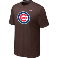 Chicago Cubs Nike Heathered Brown Club Logo  T-Shirt