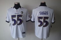 Nike Ravens -55 Terrell Suggs White With Art Patch Stitched NFL Limited Jersey