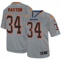 Nike Bears -34 Walter Payton Lights Out Grey Stitched NFL Elite Jersey