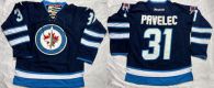 Winnipeg Jets -31 Ondrej Pavelec Dark Blue Stitched NHL Jersey