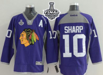 Chicago Blackhawks -10 Patrick Sharp Purple Practice 2015 Stanley Cup Stitched NHL Jersey