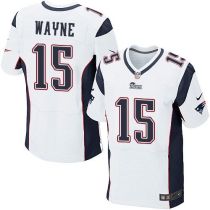 Nike New England Patriots -15 Reggie Wayne White Mens Stitched NFL Elite Jersey
