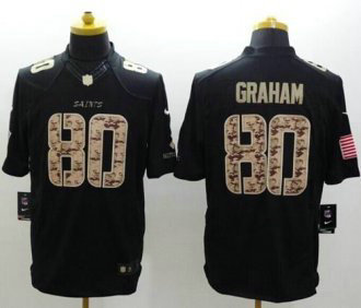 Nike New Orleans Saints -80 Jimmy Graham Black NFL Limited Salute to Service jersey