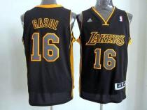 Revolution 30 Los Angeles Lakers -16 Pau Gasol Black Gold NO Stitched NBA Jersey
