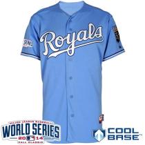 Kansas City Royals Blank Light Blue Cool Base W 2014 World Series Patch Stitched MLB Jersey