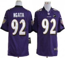 Nike Ravens -92 Haloti Ngata Purple Team Color With Art Patch Men Stitched NFL Game Jersey