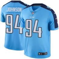 Nike Titans -94 Austin Johnson Light Blue Stitched NFL Color Rush Limited Jersey