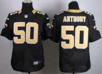 Nike New Orleans Saints #50 Stephone Anthony Black Team Color Men's Stitched NFL Elite Jersey