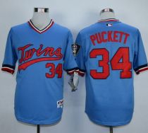 Minnesota Twins -34 Kirby Puckett Light Blue 1984 Turn Back The Clock Stitched MLB Jersey