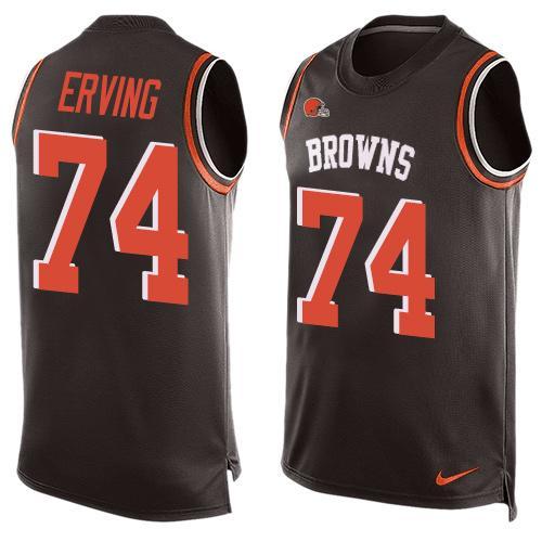 Nike Browns -74 Cameron Erving Brown Team Color Stitched NFL Limited Tank Top Jersey