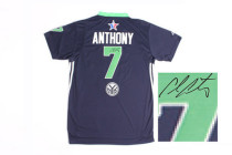 Autographed 2014 NBA All Star New York Knicks -7 Carmelo Anthony Swingman Navy Blue Jersey