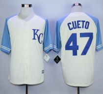 Kansas City Royals -47 Johnny Cueto Cream Exclusive Vintage Stitched MLB Jersey