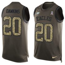 Nike Eagles -20 Brian Dawkins Green Stitched NFL Limited Salute To Service Tank Top Jersey