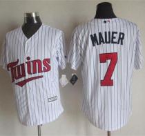 Minnesota Twins -7 Joe Mauer White New Cool Base Stitched MLB Jersey