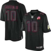 Nike Redskins -10 Robert Griffin III Black With 80TH Patch Stitched NFL Impact Limited Jersey